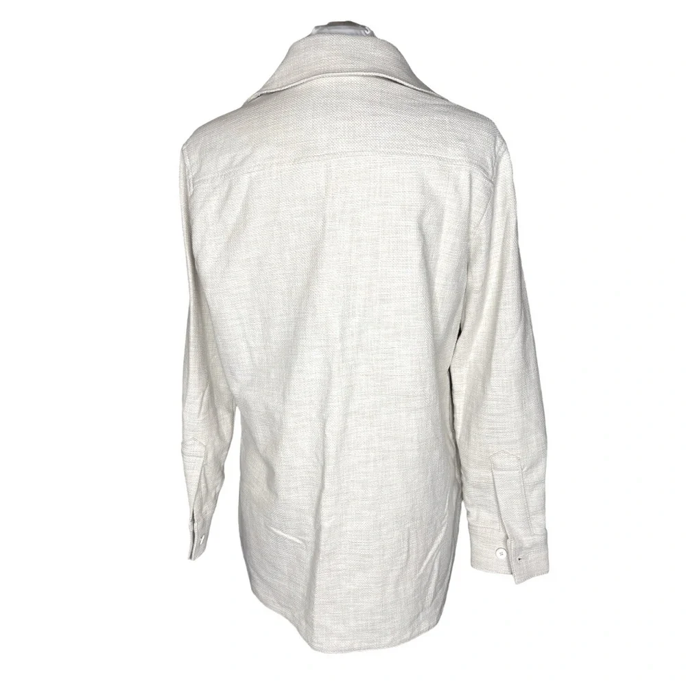 Banana Republic Oatmeal Cotton Hopsack Shirt Jacket Sz XS - Picture 2 of 7